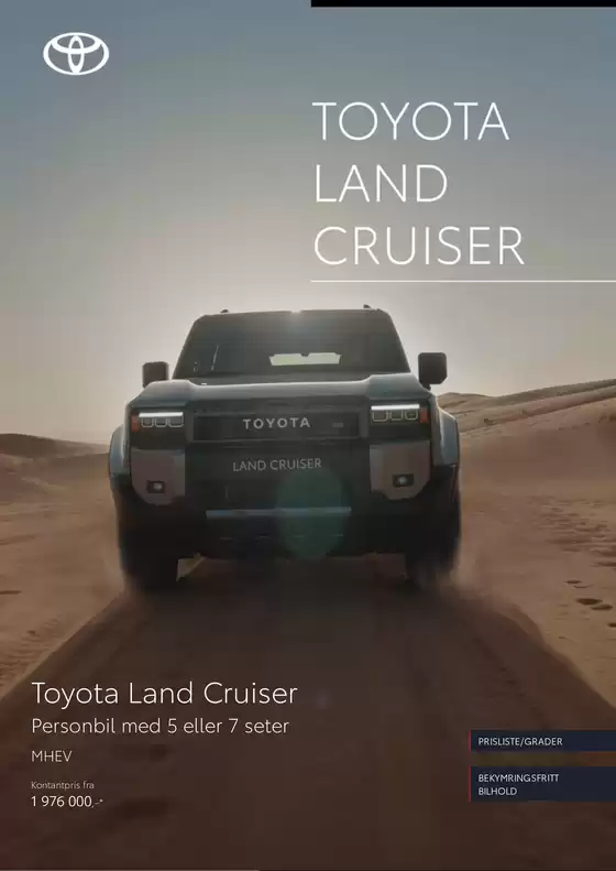 Toyota-katalog i Reinsvoll | Land cruiser | 2026-09-16T00:00:00.000Z - 2026-09-30T00:00:00.000Z