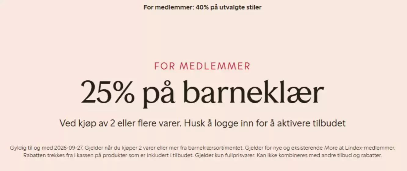 Lindex-katalog | For Medlemmer | 2026-09-24T00:00:00.000Z - 2026-09-27T00:00:00.000Z