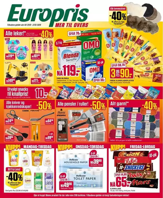 Europris-katalog | Europris DM 40-26 MYBRING | 2026-09-28T00:00:00.000Z - 2026-10-03T00:00:00.000Z