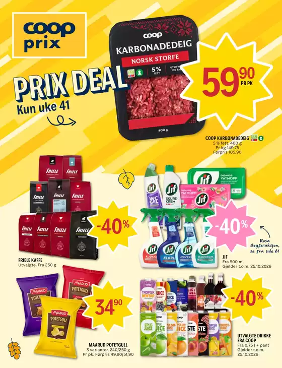 Coop Prix-katalog | Nye tilbud å oppdage | 2026-10-05T00:00:00.000Z - 2026-10-11T00:00:00.000Z