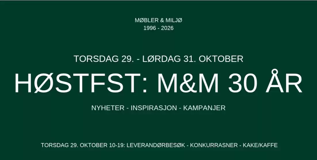 Møbler & Miljø-katalog i Holmestrand | Møbler & Miljø Promo | 2026-10-23T00:00:00.000Z - 2026-10-31T00:00:00.000Z