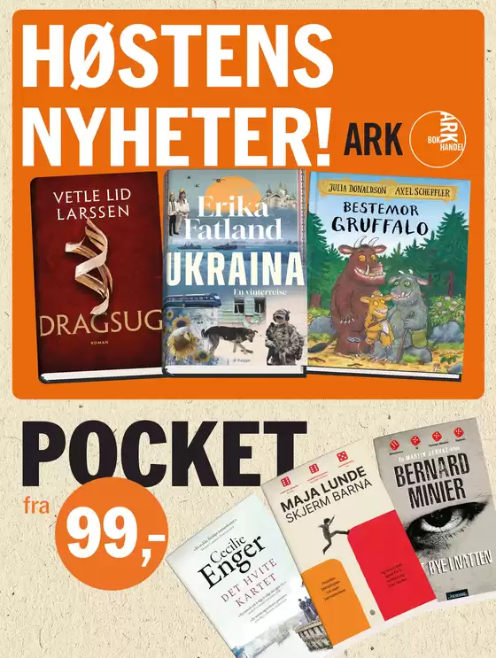 Ark Bokhandel-katalog | Ark Bokhandel Salg | 2026-10-23T00:00:00.000Z - 2026-11-06T00:00:00.000Z