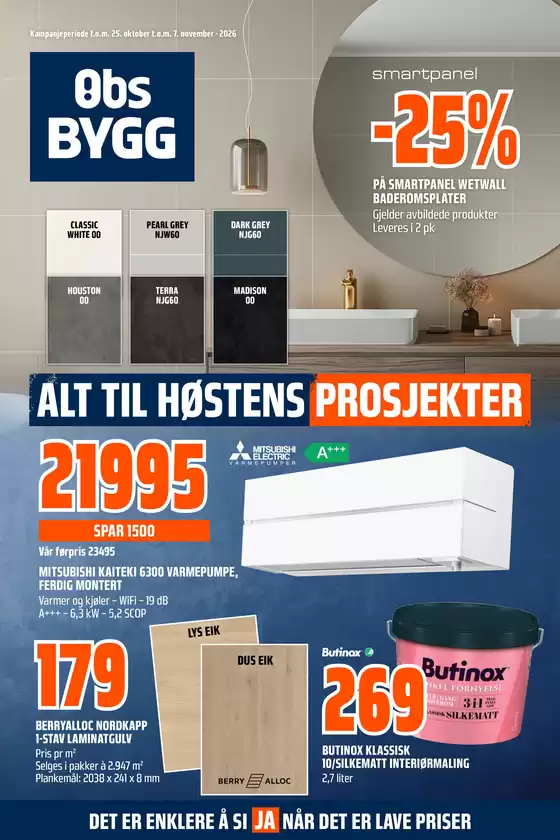 Obs Bygg-katalog | Rabatter og kampanjer | 2026-10-25T00:00:00.000Z - 2026-11-07T00:00:00.000Z