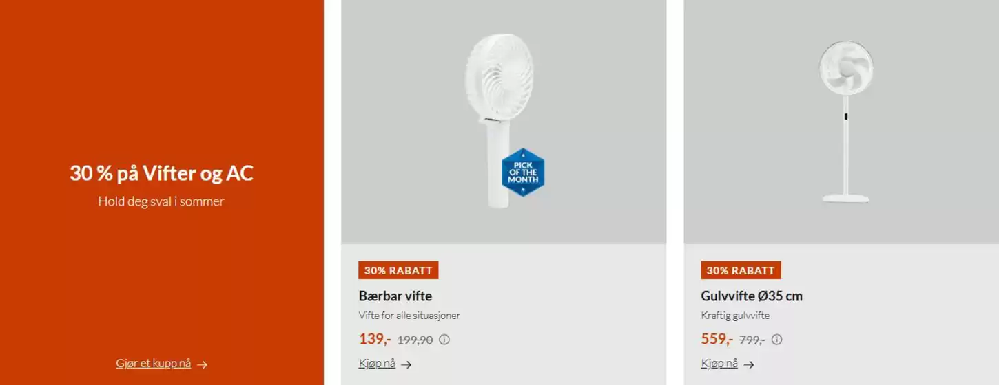 30% på Vifter og AC