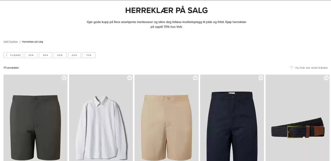 Herreklær på salg