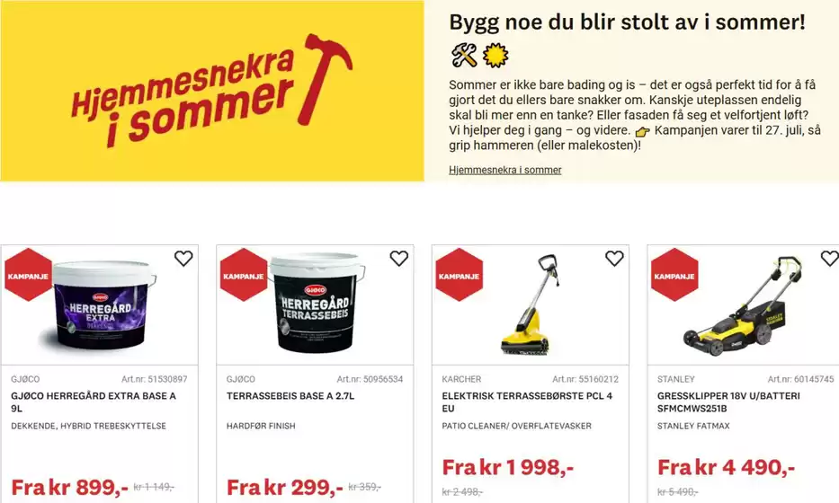 Hjemmesnekra I sommer