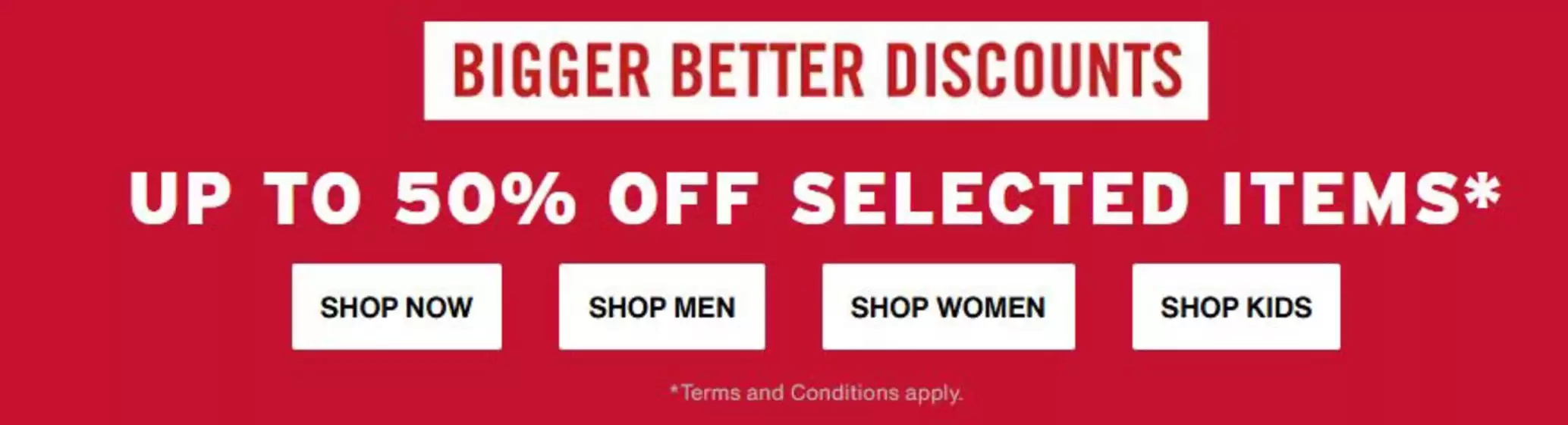 Up to 50% off selected items
