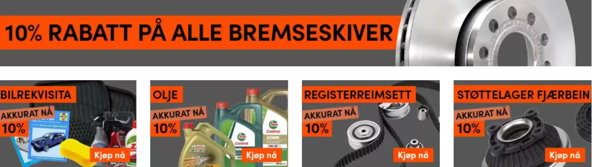 10% rabatt på alle bremseskiver
