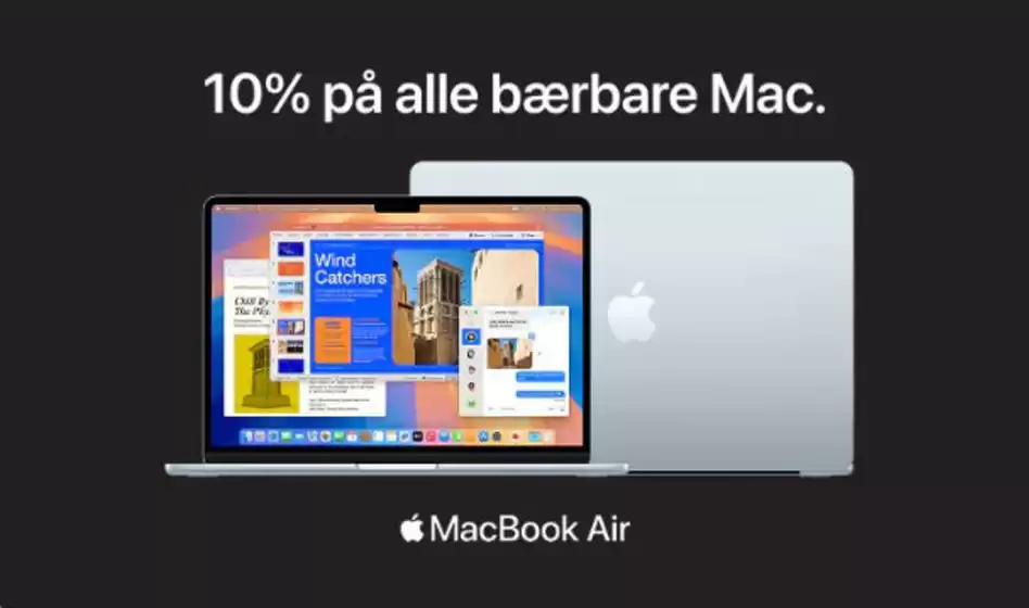 Eplehuset-katalog | 10% på alle bærbare Mac. | 2025-07-30T00:00:00.000Z - 2025-08-13T00:00:00.000Z