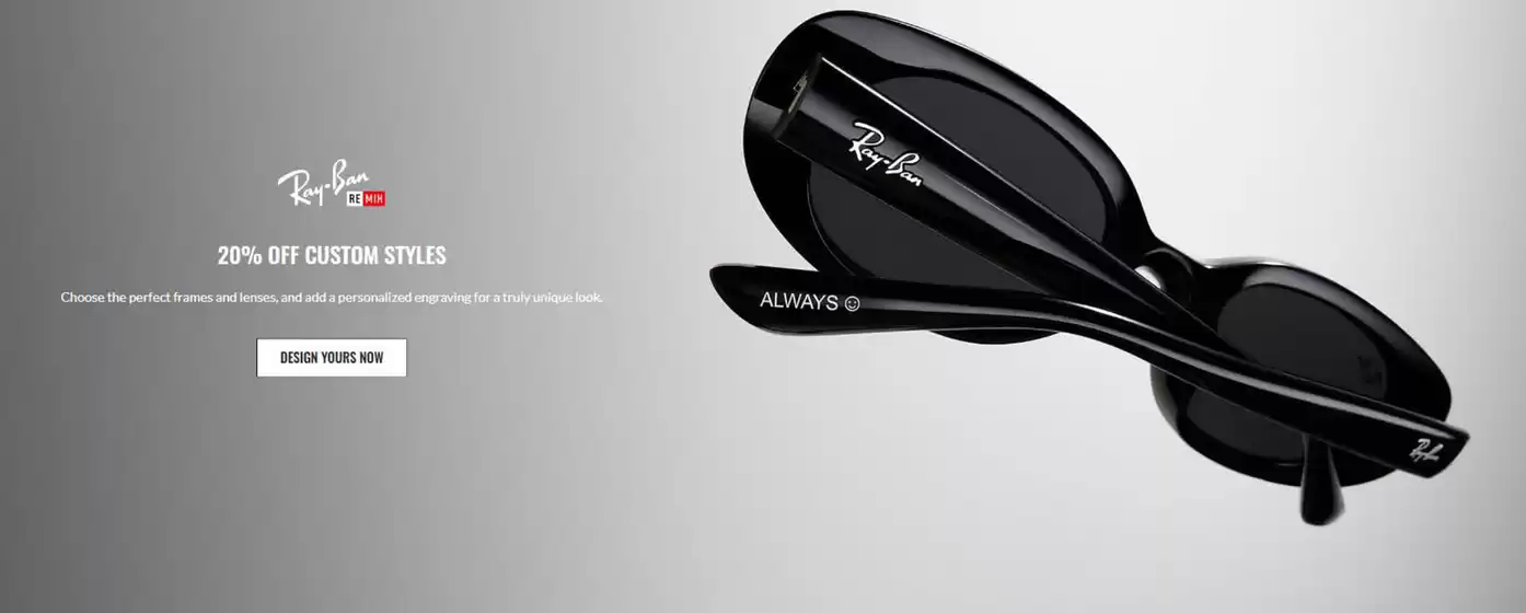 Ray-Ban-katalog | 20% off custom styles | 2025-07-31T00:00:00.000Z - 2025-08-14T00:00:00.000Z