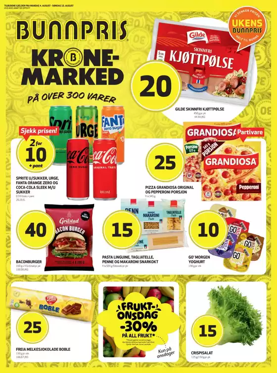Bunnpris-katalog i Selbu | Bunnpris Kundeavis | 2025-08-04T00:00:00.000Z - 2025-08-10T00:00:00.000Z