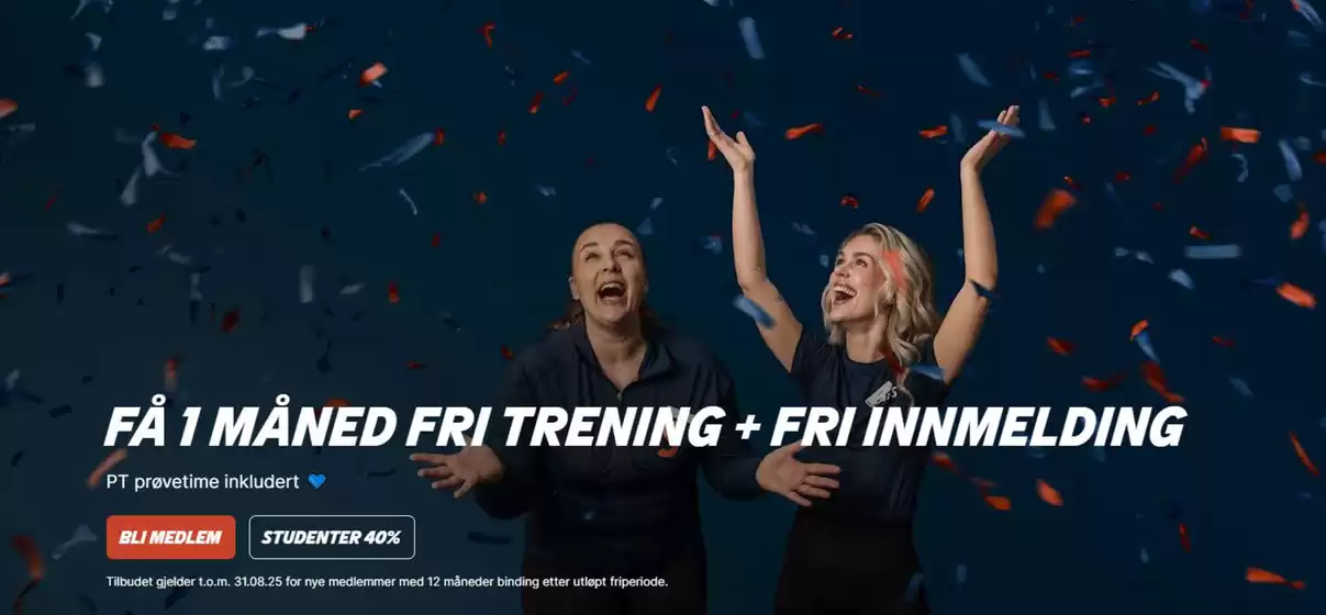 Få 1 måned fri trening + fri innmelding