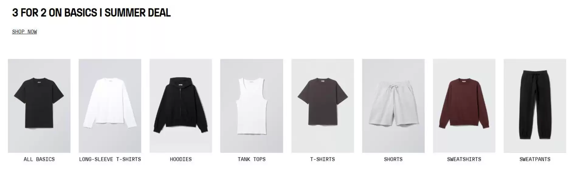 3 for 2 on basics I summer deal