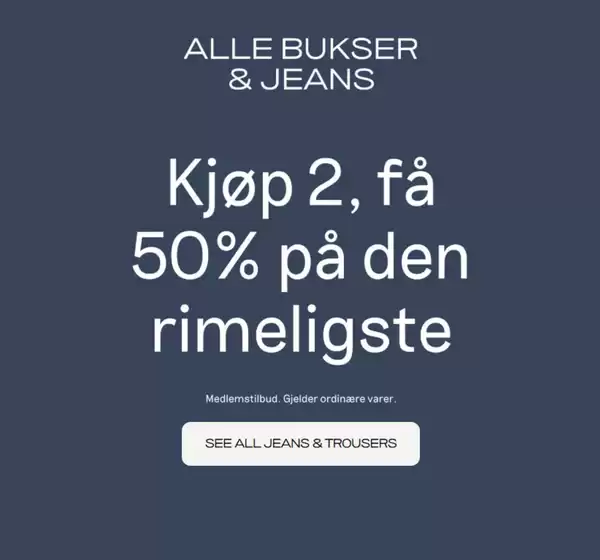 Kjøp 2, få 50% på den rimeligste