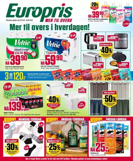 Europris-katalog i Roan | Europris DM 33-25 MYBRING | 2025-08-11T00:00:00.000Z - 2025-08-16T00:00:00.000Z