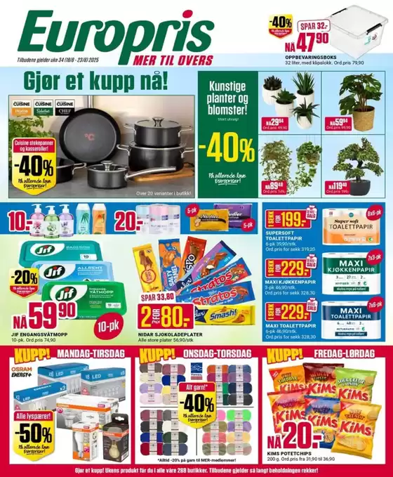 Europris-katalog i Bodø | Europris DM 34-25 MYBRING | 2025-08-18T00:00:00.000Z - 2025-08-23T00:00:00.000Z