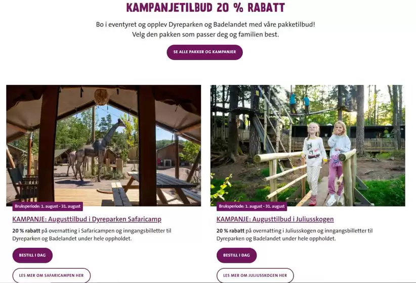 Dyreparken-katalog i Ulven | Kampanjetilbud 20 % rabatt | 2025-08-18T00:00:00.000Z - 2025-08-31T00:00:00.000Z