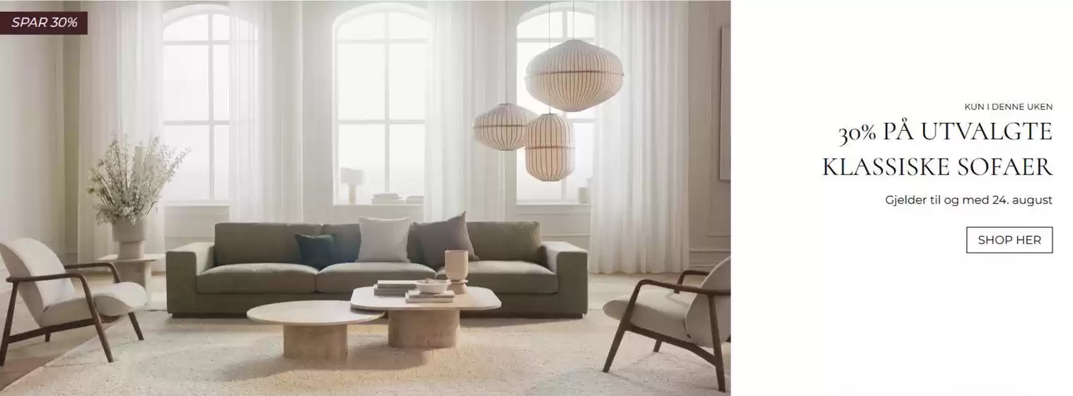 Bolia-katalog i Rådal | 30% på utvalgte klassiske sofaer | 2025-08-18T00:00:00.000Z - 2025-08-24T00:00:00.000Z