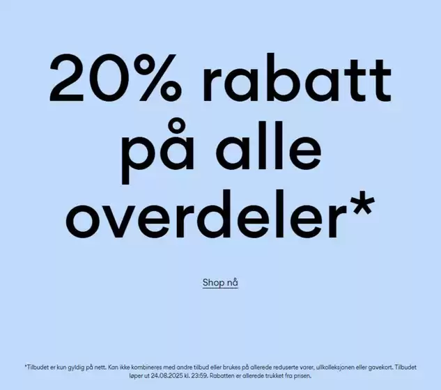 Name It-katalog i Lørenskog | 20% rabatt på alle overdeler | 2025-08-21T00:00:00.000Z - 2025-08-24T00:00:00.000Z