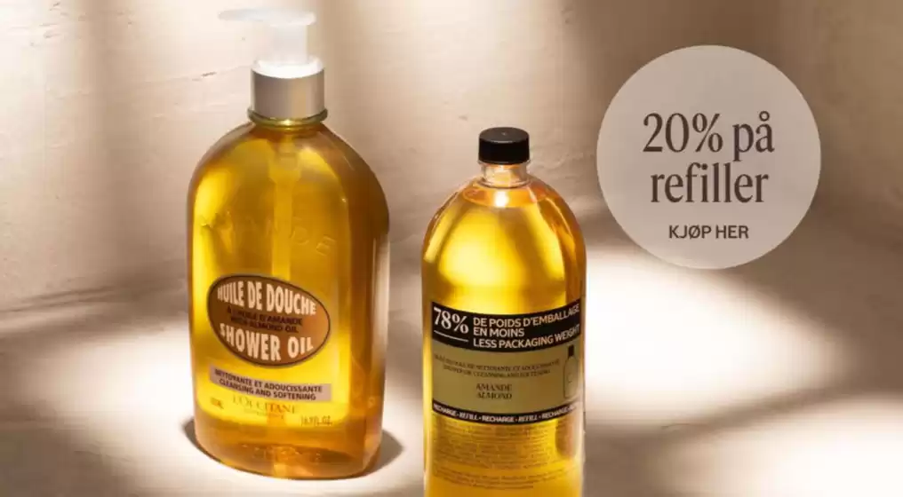 L'Occitane-katalog i Lillehammer | 20% på refiller | 2025-08-21T00:00:00.000Z - 2025-08-24T00:00:00.000Z