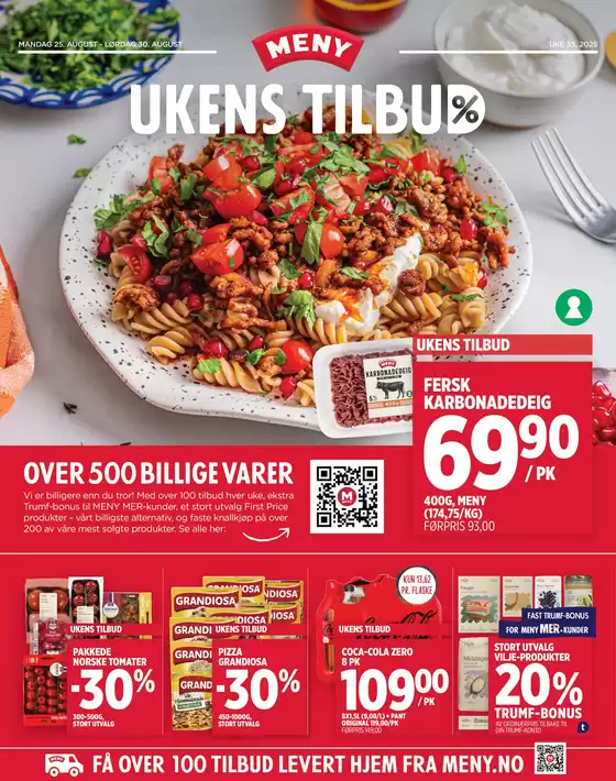 Meny-katalog i Brennåsen | Meny Kundeavis | 2025-08-25T00:00:00.000Z - 2025-08-30T00:00:00.000Z