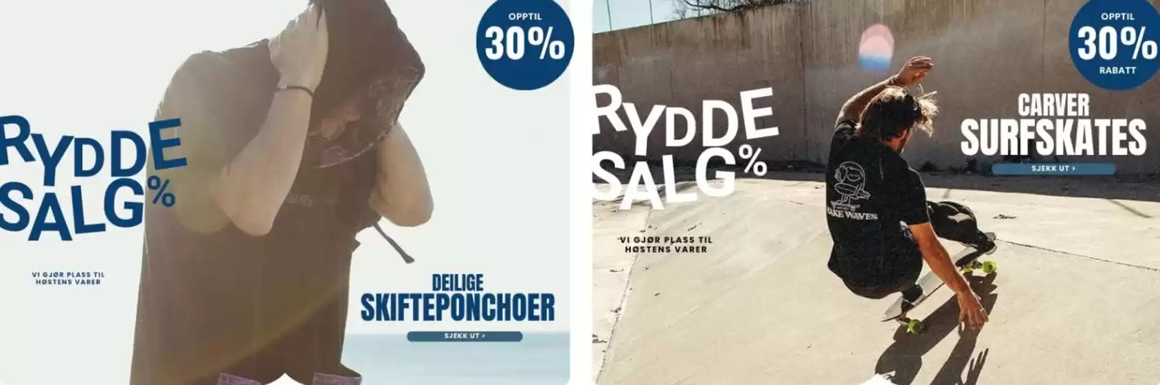 Rydde salg 50%