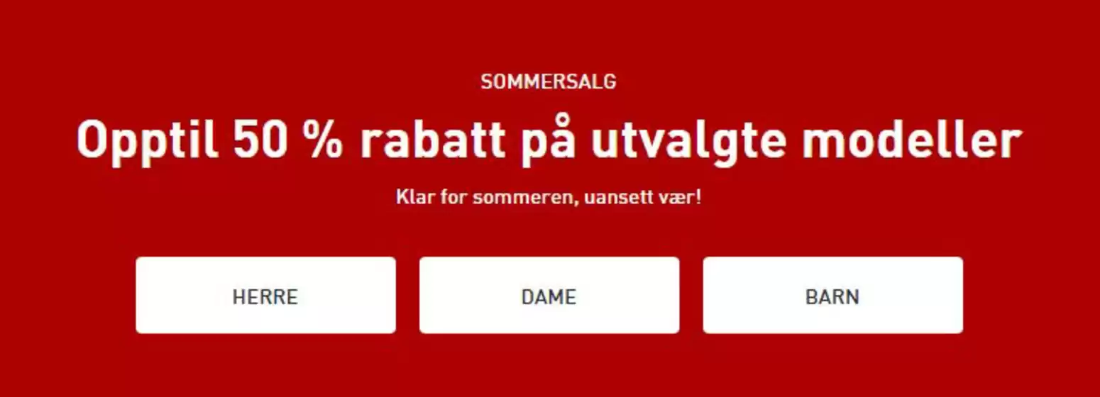 Opptil 50% rabatt på utvalgte modeller