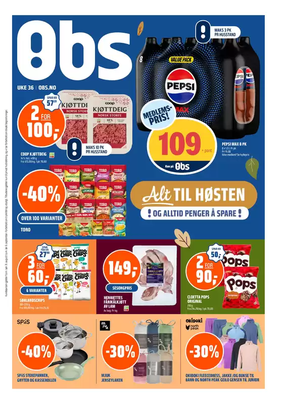 Obs-katalog i Mo i Rana | Eksklusive tilbud for våre kunder | 2025-08-31T00:00:00.000Z - 2025-09-06T00:00:00.000Z