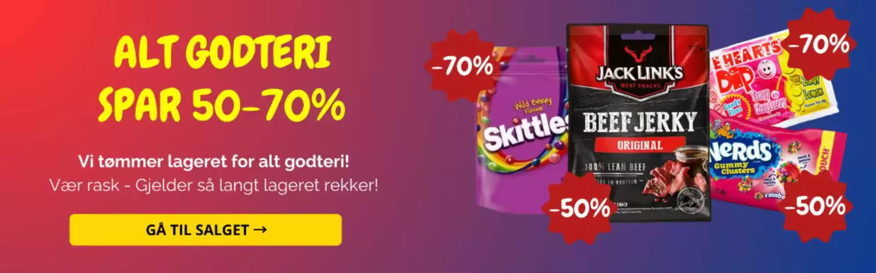 Alt godteri Spar 50-70%