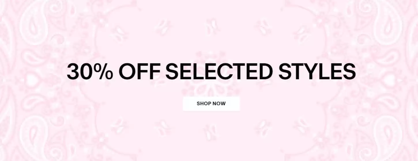 30% off selected styles