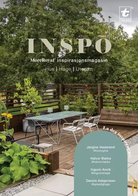Talgø-katalog i Stavanger | Talgø - INSPO – utgave 2 | 2025-09-14T00:00:00.000Z - 2025-09-28T00:00:00.000Z