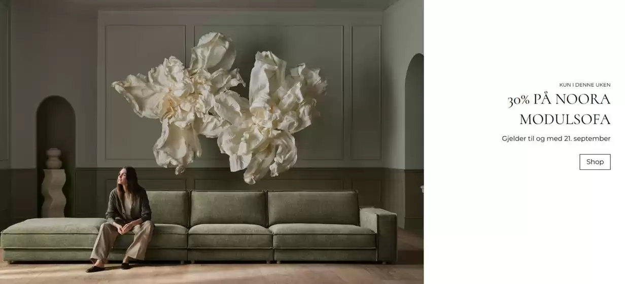 Bolia-katalog i Oslo | 30% på noora modulsofa | 2025-09-15T00:00:00.000Z - 2025-09-21T00:00:00.000Z