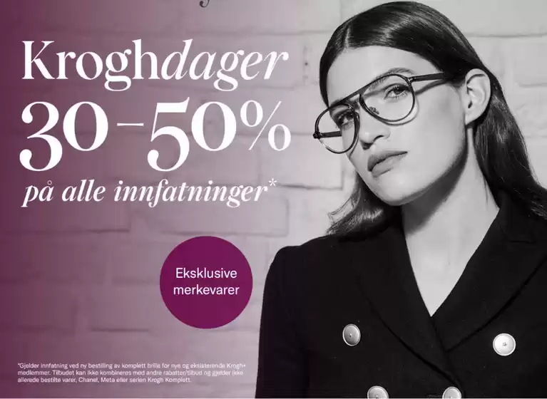 Krogh Optikk-katalog i Bergen | Kroghdager 30-50% | 2025-09-16T00:00:00.000Z - 2025-09-20T00:00:00.000Z