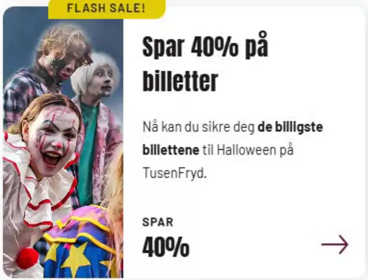 Tusenfryd-katalog i Seljord | Spar 40% på billetter | 2025-09-17T00:00:00.000Z - 2025-09-20T00:00:00.000Z
