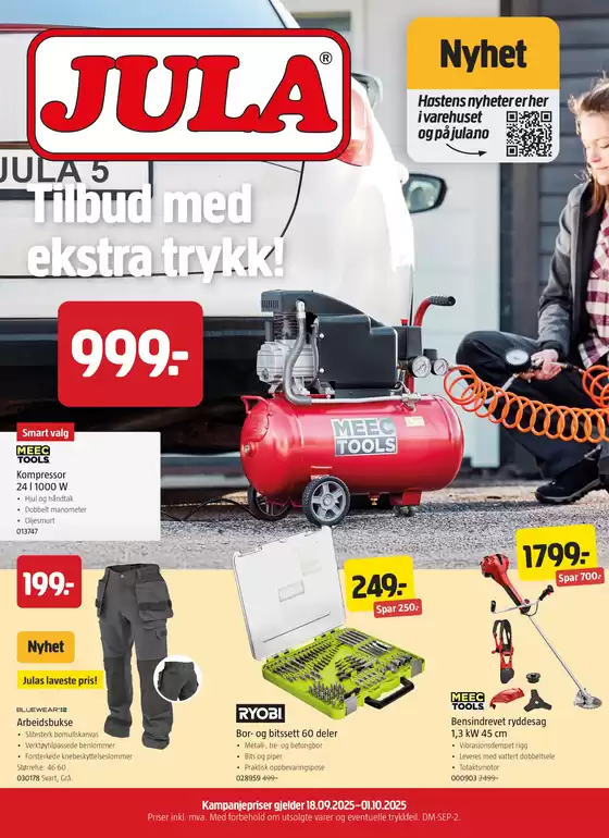 Jula-katalog i Bergen | Attraktive spesialtilbud for alle | 2025-09-18T00:00:00.000Z - 2025-10-02T00:00:00.000Z