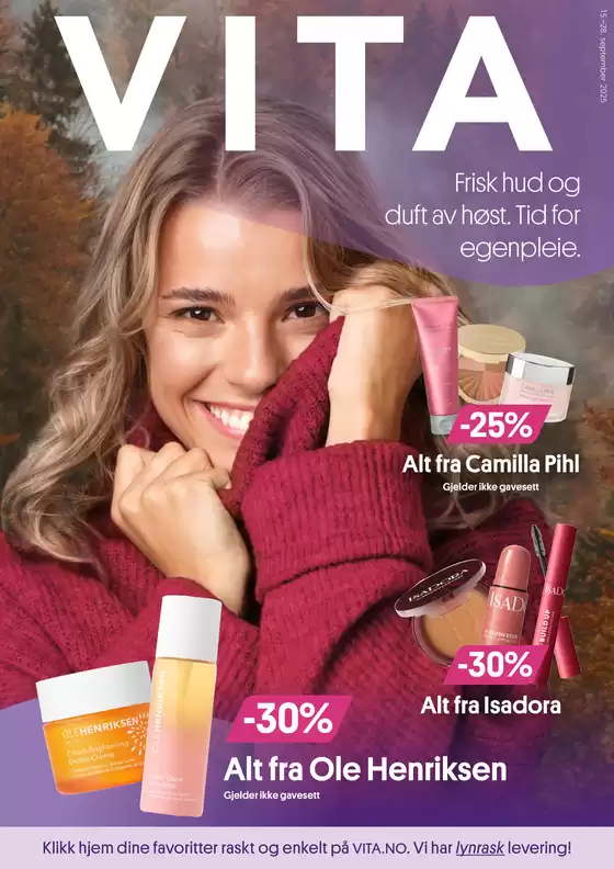 VITA-katalog i Sandnes | Frisk hud og tav høst. Tid for egenpleie. | 2025-09-18T00:00:00.000Z - 2025-09-28T00:00:00.000Z