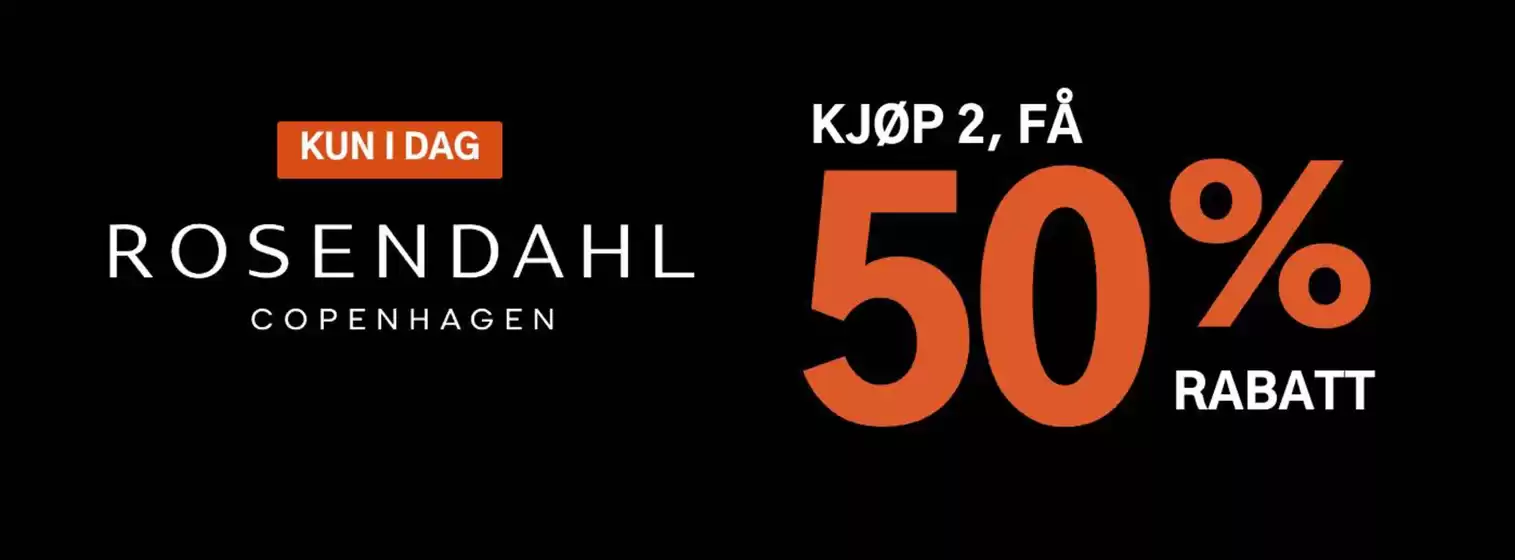 Kjøp 2, få 50% rabatt