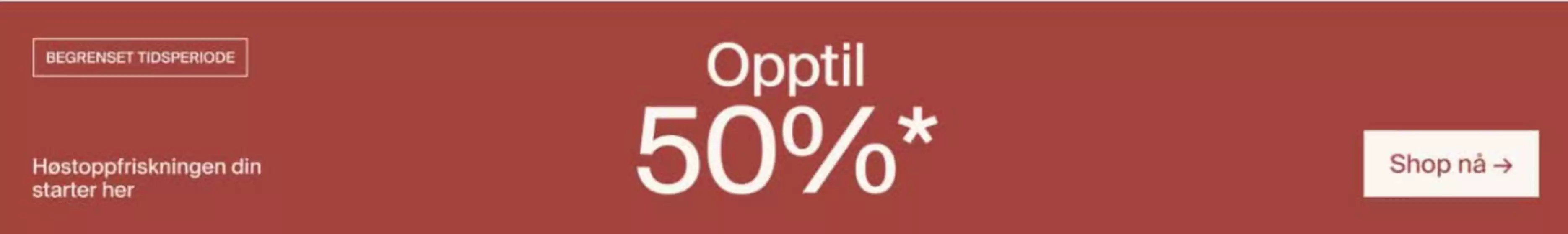 Opptil 50% 