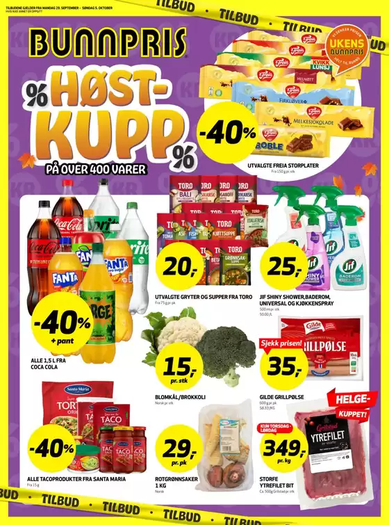 Bunnpris-katalog i Rakkestad | Flotte rabatter på utvalgte produkter | 2025-10-01T00:00:00.000Z - 2025-10-15T00:00:00.000Z