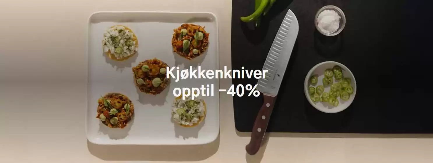 Kjøkkenkniver opptil -40%