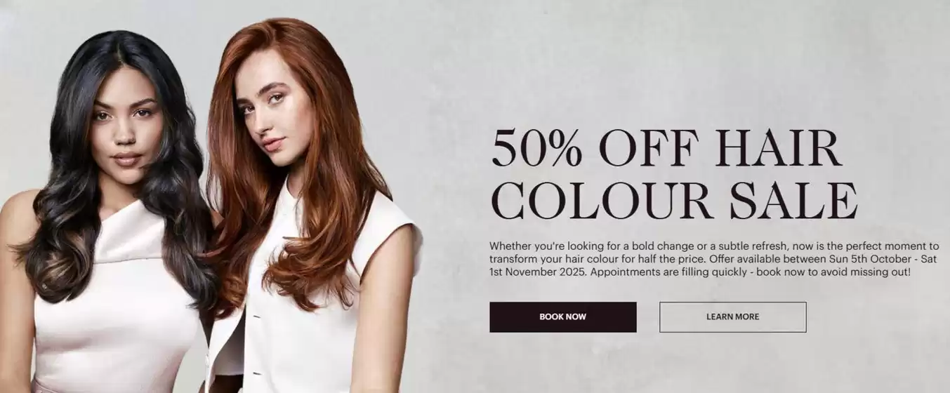 50% off hair colour sale