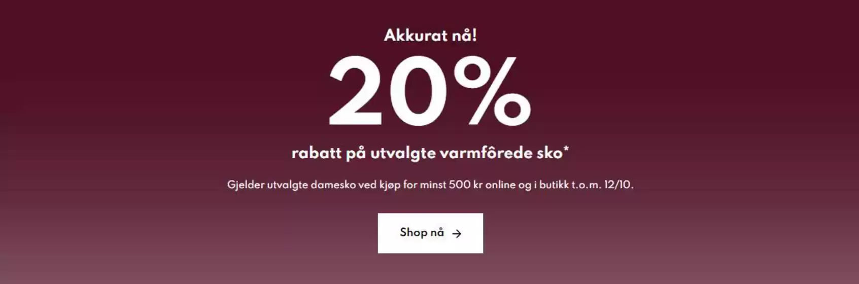 Din Sko-katalog i Holmestrand | 20%  | 2025-10-08T00:00:00.000Z - 2025-10-12T00:00:00.000Z