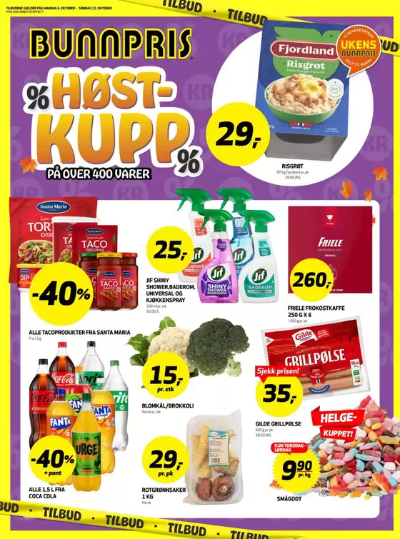 Bunnpris-katalog i Lund | Topptilbud og rabatter | 2025-10-10T00:00:00.000Z - 2025-10-24T00:00:00.000Z