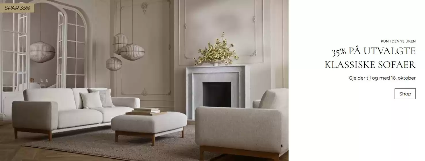 Bolia-katalog i Stathelle | 35% på utvalgte klassiske sofaer | 2025-10-13T00:00:00.000Z - 2025-10-16T00:00:00.000Z