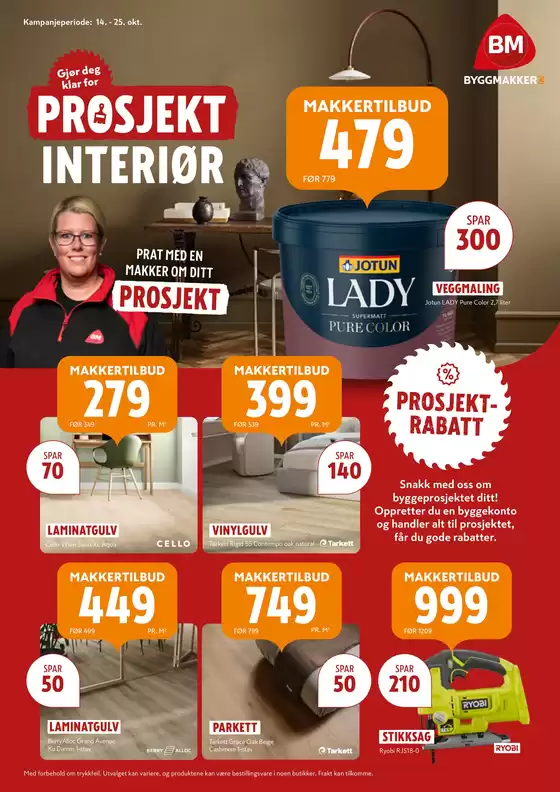Byggmakker-katalog i Tønsberg | Prosjekt Interiør | 2025-10-14T00:00:00.000Z - 2025-10-25T00:00:00.000Z