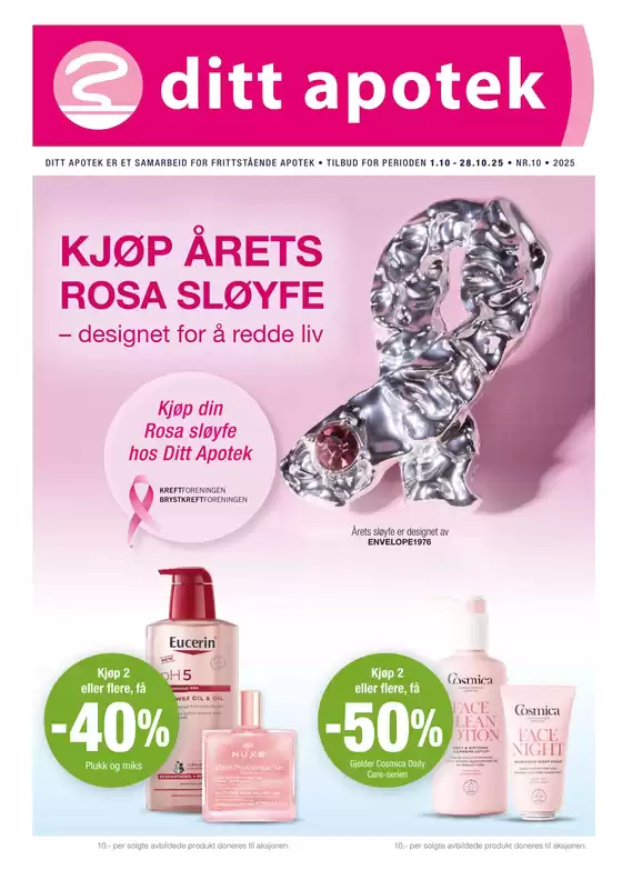 Ditt apotek-katalog i Drammen | Kjøp årets rosa sløyfe | 2025-10-15T00:00:00.000Z - 2025-10-28T00:00:00.000Z
