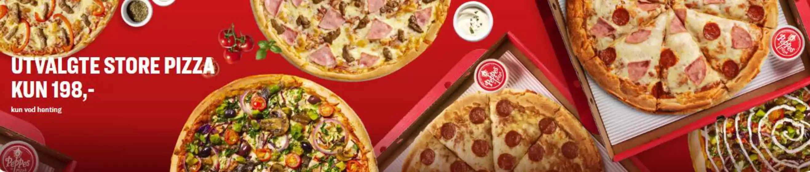 Peppes Pizza-katalog i Drammen | Utvalgte store pizza Kun 198,- | 2025-10-20T00:00:00.000Z - 2025-10-26T00:00:00.000Z