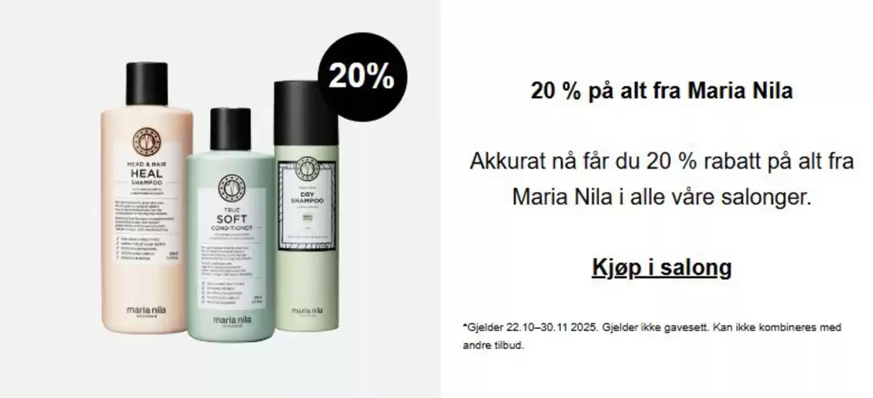 20 % på alt fra Maria Nila