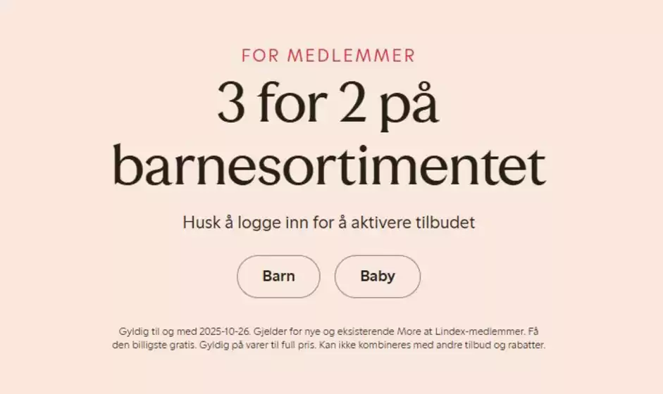 Lindex-katalog i Haugesund | 3 for 2 på barnesortimentet | 2025-10-22T00:00:00.000Z - 2025-10-26T00:00:00.000Z