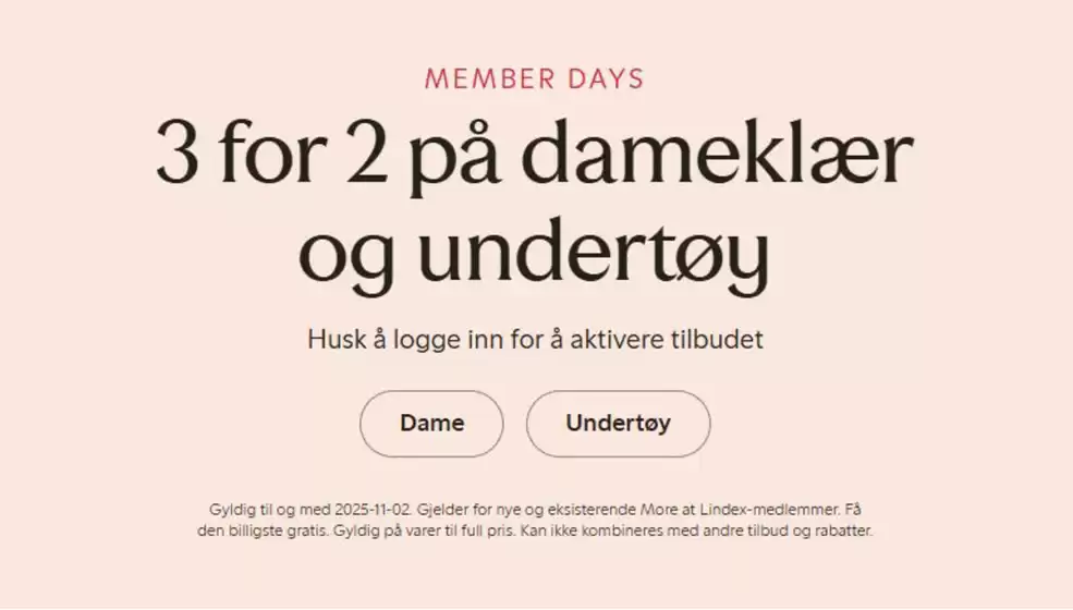 Lindex-katalog i Arendal | 3 for 2 på dameklær og undertøy | 2025-10-29T00:00:00.000Z - 2025-11-02T00:00:00.000Z